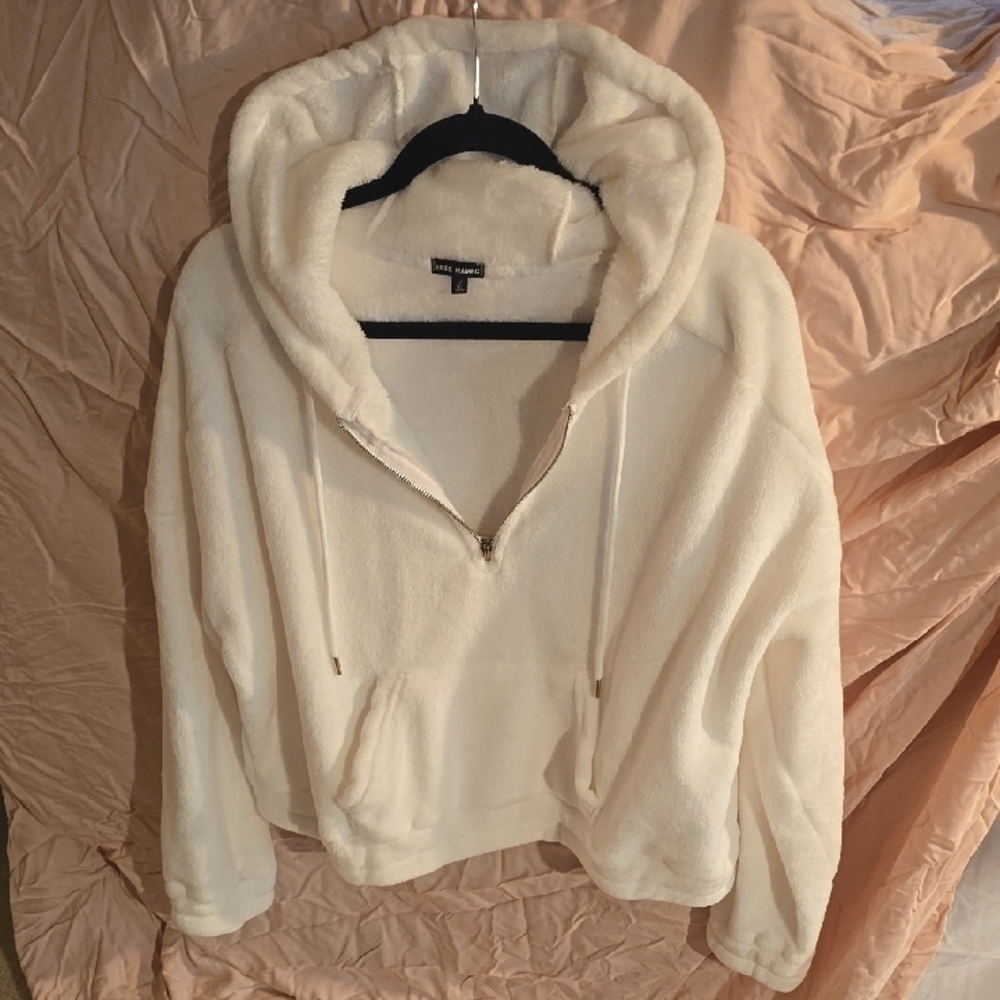 Womens Free Haven Cozy Cream Fleece Hoodie
